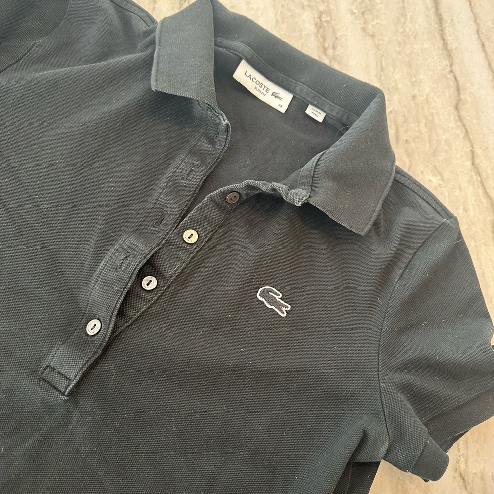 Lacoste women’s slim fit Black Polo Shirt size 38